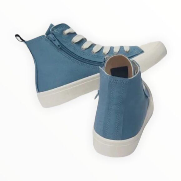 ZARA Kids | Blue | COTTON HIGH TOP SNEAKERS - Picture 2 of 8